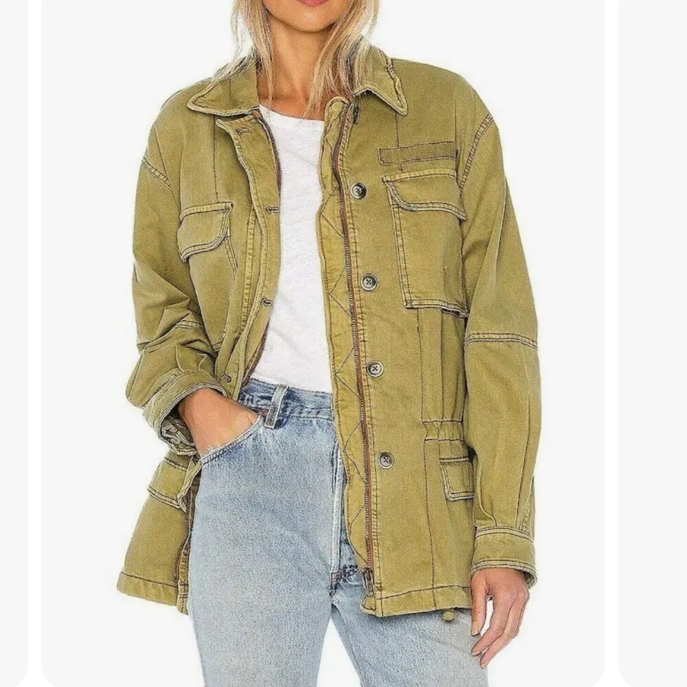 Free people green jacket